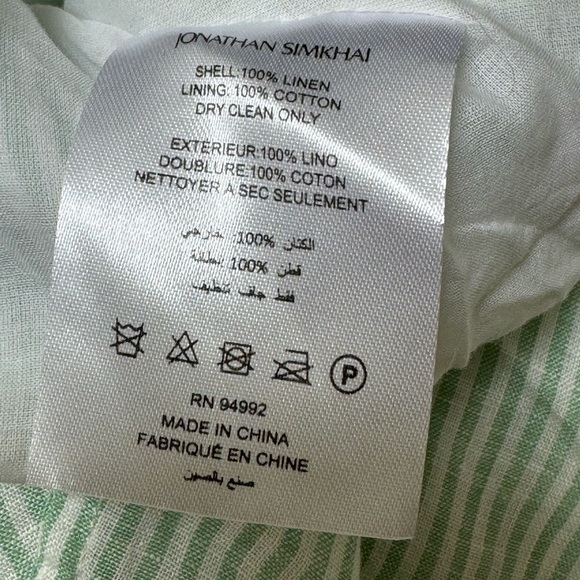 Jonathan Simkhai Sz L Dress Leighton Linen midi Sundress Designer Luxury Preppy - Picture 10 of 10